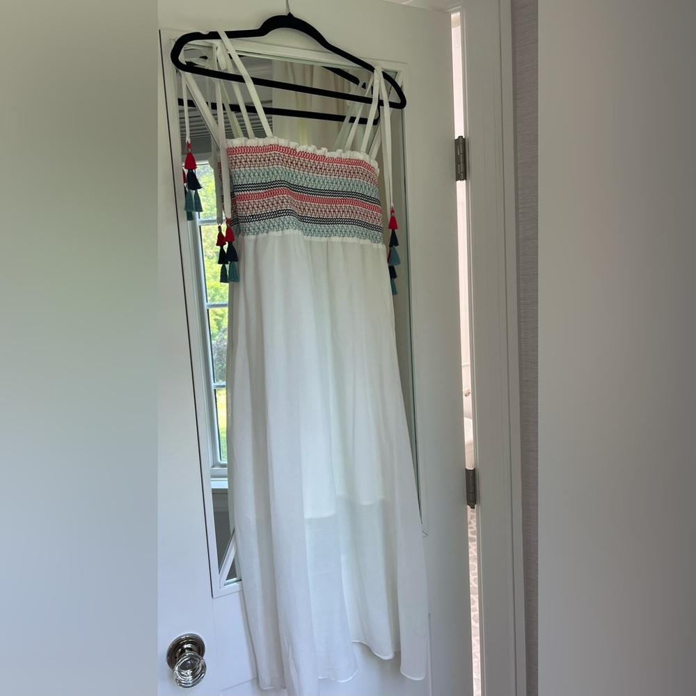 Red Carter Pippi Smocked Maci dress in Ivory size Small